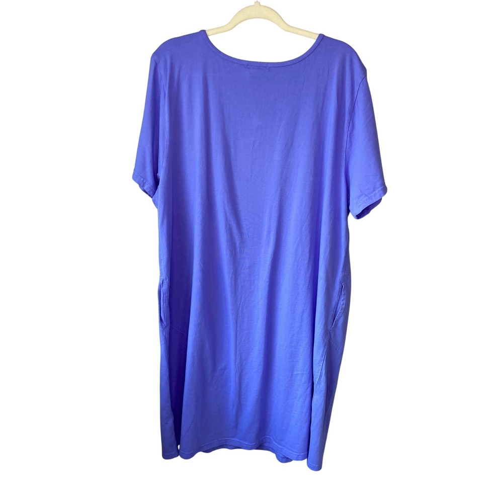 Fresh Produce Womens XL Periwinkle Purple Cotton T-Shirt Dress Made in USA NWT - Picture 2 of 10